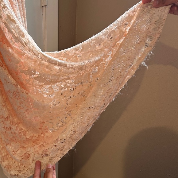 Deb Blush Lace Prom Dress with Rhinestone Accents - Picture 10 of 11